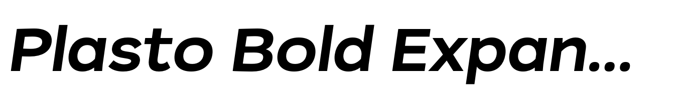 Plasto Bold Expanded Italic